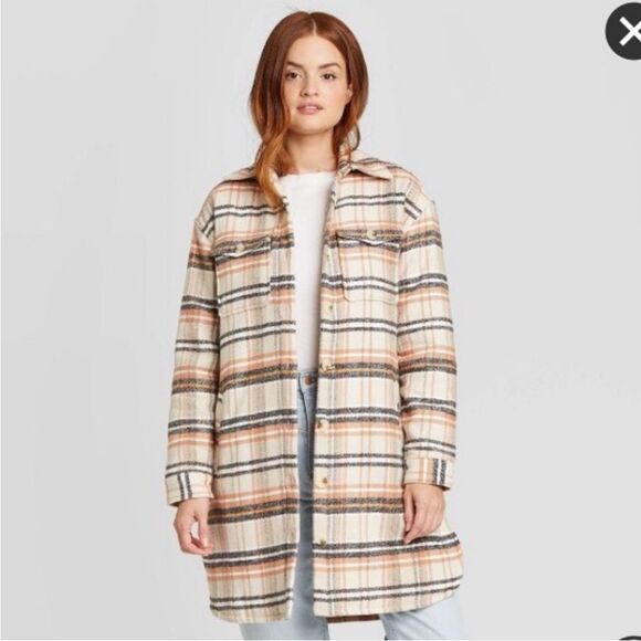 NWT Universal Thread Mid Length Plaid Shirt Jacket Size XS - Picture 3 of 11